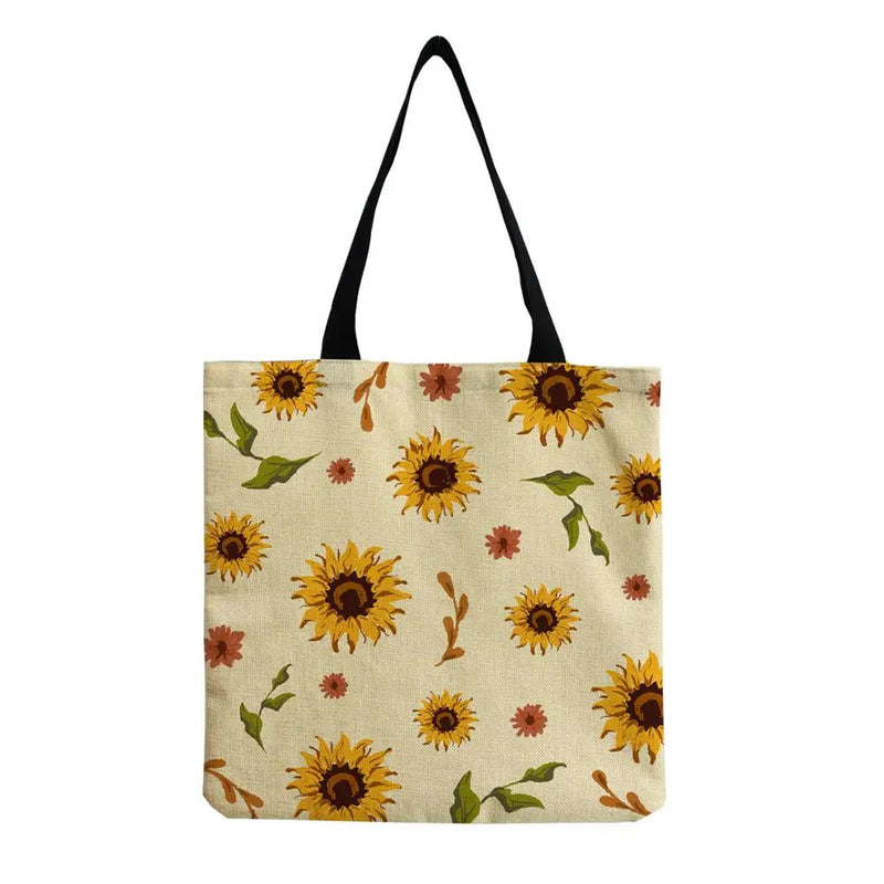 Dino Flowers Shopper Bag Plant Casual Preppy Handbag Student Carry School Bag
