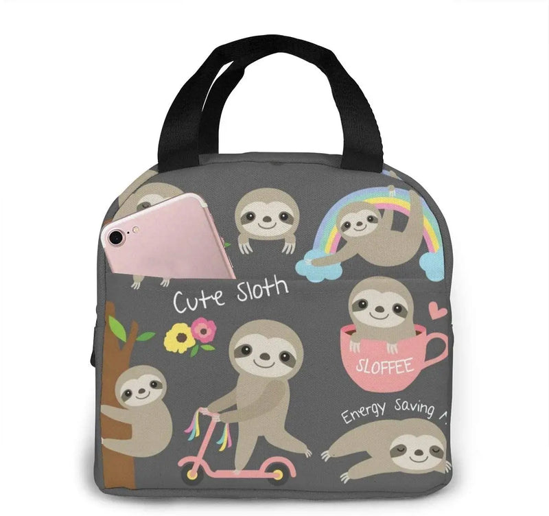 Sloth Insulated Lunch Bag for Women Office School Picnic