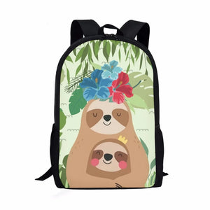 Sloth Print Kids School Bag - Birthday Gift