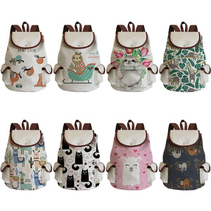 Sloth Printing Eco School Backpack Men's Women's Bag Student Bag
