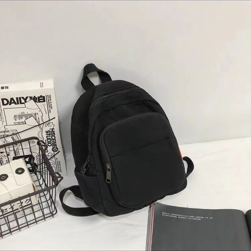 Mini Canvas Travel Backpack for Teenager Girls