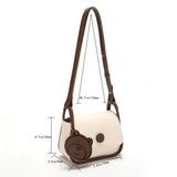 Bear Pendant Satchel Bag Soft PU Leather Handbag Totes