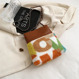 Faux Fur Shoulder Crossbody Bag Winter Lady Phone Wallet