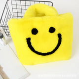 Smiley Face Women Plush Shoulder Bag Soft Faux Fur Chain Messenger Bag
