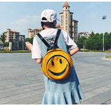 Smiling Face Backpack Women Cartoon Printed Backpacks Children Nylon Travel Bag