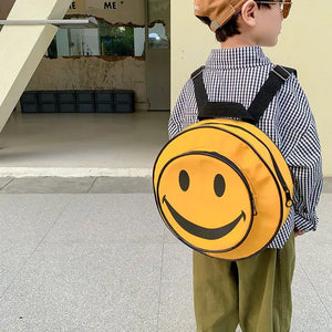 Smiling Face Backpack Women Cartoon Printed Backpacks Children Nylon Travel Bag