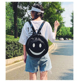 Smiling Face Backpack Women Cartoon Printed Backpacks Children Nylon Travel Bag