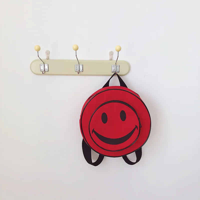 Smiling Face Backpack Women Cartoon Printed Backpacks Children Nylon Travel Bag