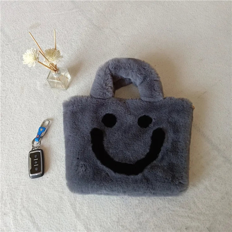 Women Plush Shoulder Bag Soft Faux Fur Female Chain Crossbody Bags