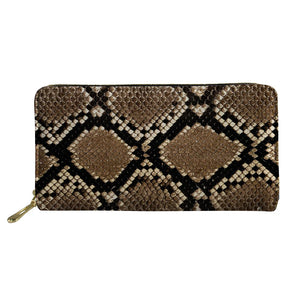 Snake Skin Pattern Long Clutch Wallet for Women