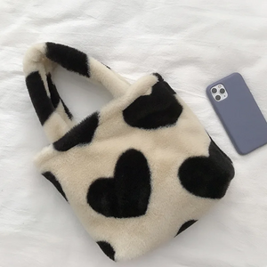 Soft Plush Women's Shoulder Bag - Faux Fur Tote Bag