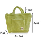 Solid Women Plush Shoulder Bag Large Capacity Lamb Like Fabric Crossbody Bags