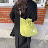 Solid Women Plush Shoulder Bag Large Capacity Lamb Like Fabric Crossbody Bags