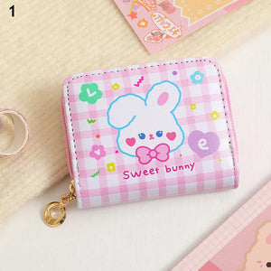 Square Cartoon ID Bag Wallet Mini Clutch Wallet Coin Purse Card Holder