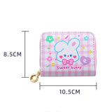 Square Cartoon ID Bag Wallet Mini Clutch Wallet Coin Purse Card Holder