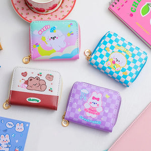 Square Cartoon ID Bag Wallet Mini Clutch Wallet Coin Purse Card Holder