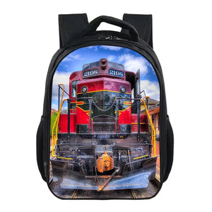 Train Pattern Kids Backpack School Bag for Boys