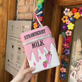 Straw Milk Box Women Crossbody Bag Funny Purse for Women Handbags