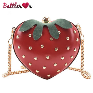 Heart Shape Clutch Bag Mini Chain Purses Handbags for Women