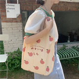 Strawberry Tote Bag Japanese Women Eco Shoulder Bags
