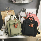 Student Waterproof Backpack Vintage School Bag for Teenage Girl Ladies