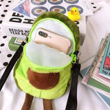 Plush Avocado Crossbody Bag for Girls - Cute Fruit Satchel Handbag