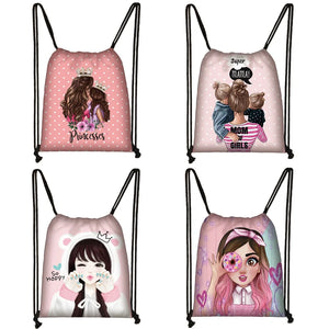 Mama Print Drawstring Bag for Women Travel & Shopping