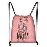 Mama Print Drawstring Bag for Women Travel & Shopping
