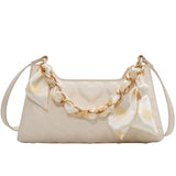 Mini PU Leather Crossbody Shoulder Bag with Scarf