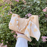 Mini PU Leather Crossbody Shoulder Bag with Scarf