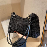 Women's Winter Faux Fur Tote Bag Soft Handbag Purse