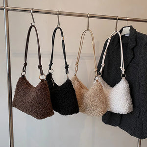 Women's Winter Soft Faux Fur Top Handle Tote Bag