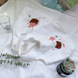 Embroidered Canvas Tote Bag for Women - Reusable Shopping Beach Bag