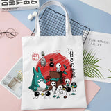 Totoro Print Canvas Tote Bag Harajuku Reusable Shopper Handbag