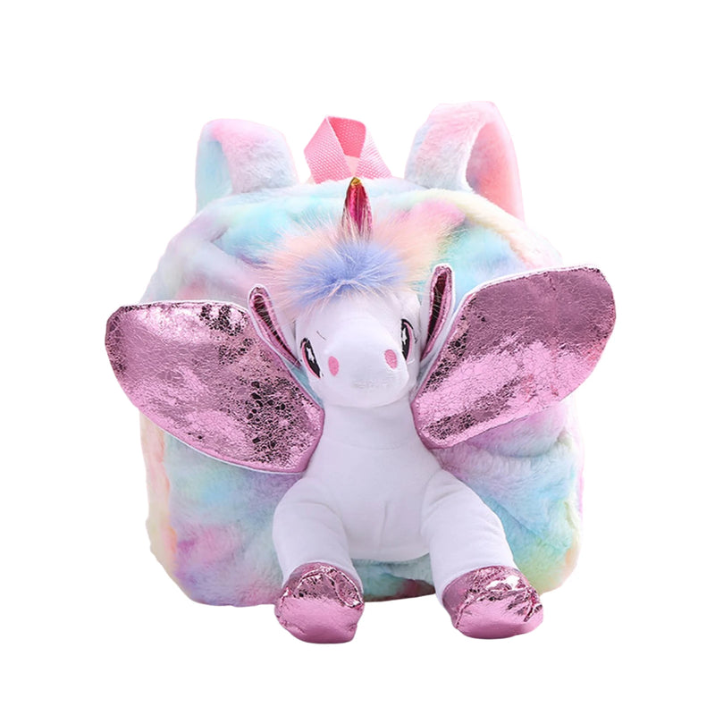 Cartoon Unicorn Doll Plush School Backpack for Girls