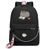 Unicorn Cat USB Port Backpack School Bags for Boys Girls