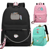 Unicorn Cat USB Port Backpack School Bags for Boys Girls