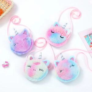 Unicorn Children Shoulder Bag Plush Toys Cartoon Coin Purse Girls Wallet Bag