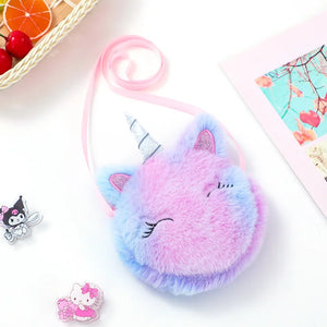 Unicorn Children Shoulder Bag Plush Toys Cartoon Coin Purse Girls Wallet Bag