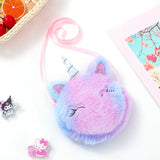 Unicorn Children Shoulder Bag Plush Toys Cartoon Coin Purse Girls Wallet Bag