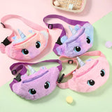 Unicorn Kids Fanny Pack Waist Bag Plush Belt Gradient Coin Purse