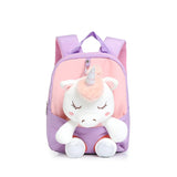 Unicorn Kindergarten Student School Backpack Mini Cartoon Girls Fur Schoolbag