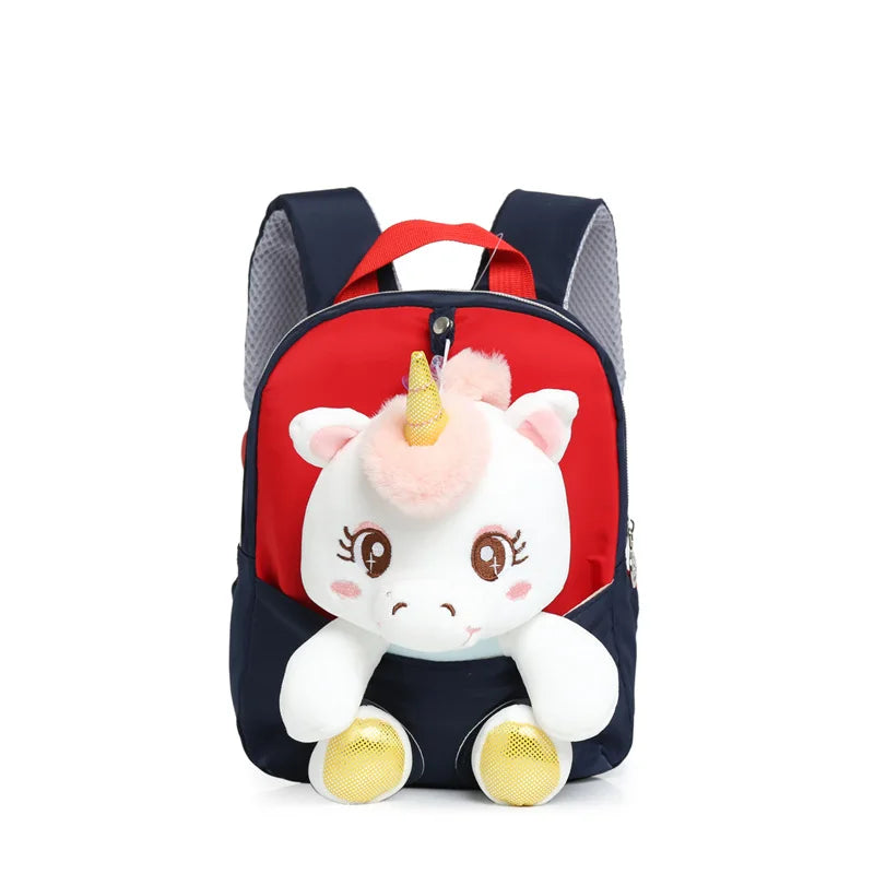 Unicorn Kindergarten Student School Backpack Mini Cartoon Girls Fur Schoolbag