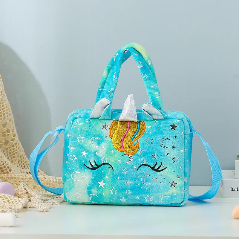 Unicorn Mini Plush Wallet Shoulder Messenger Bag Girls Gradient Anime Backpack