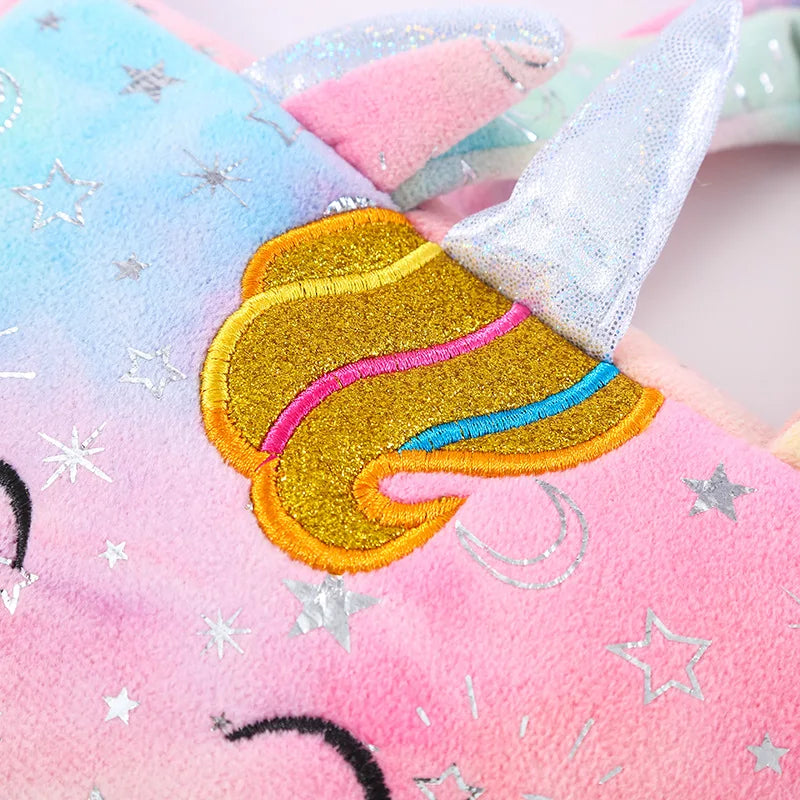Unicorn Mini Plush Wallet Shoulder Messenger Bag Girls Gradient Anime Backpack
