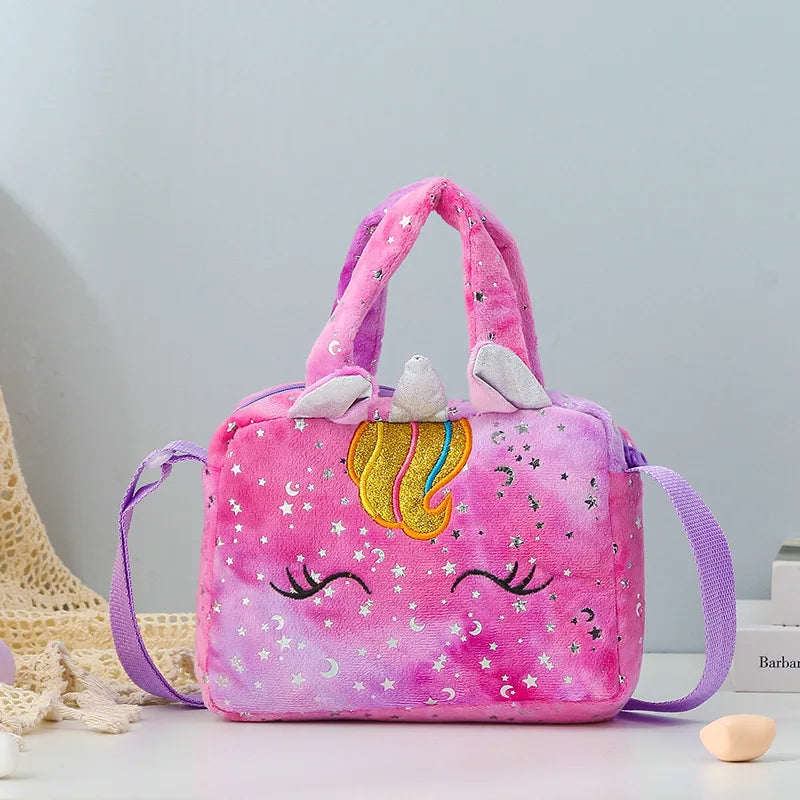 Unicorn Mini Plush Wallet Shoulder Messenger Bag Girls Gradient Anime Backpack