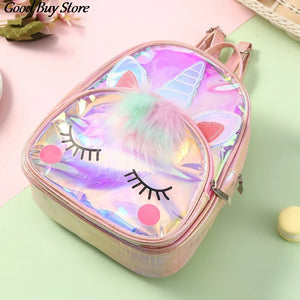 Unicorn Waterproof School Bag Jelly Backpack Kids Laser Cartoon Purse