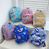 Unicorn Rainbow Kindergarten SchoolBags Kids Castle Cartoon Backpack