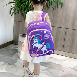 Unicorn School Backpack Cartoon Schoolbag for Girls Large Capacity