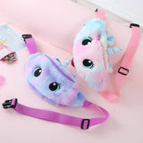 Unicorn Waist Packs Girls Fanny Plush Waist Bag Women Belt Bag